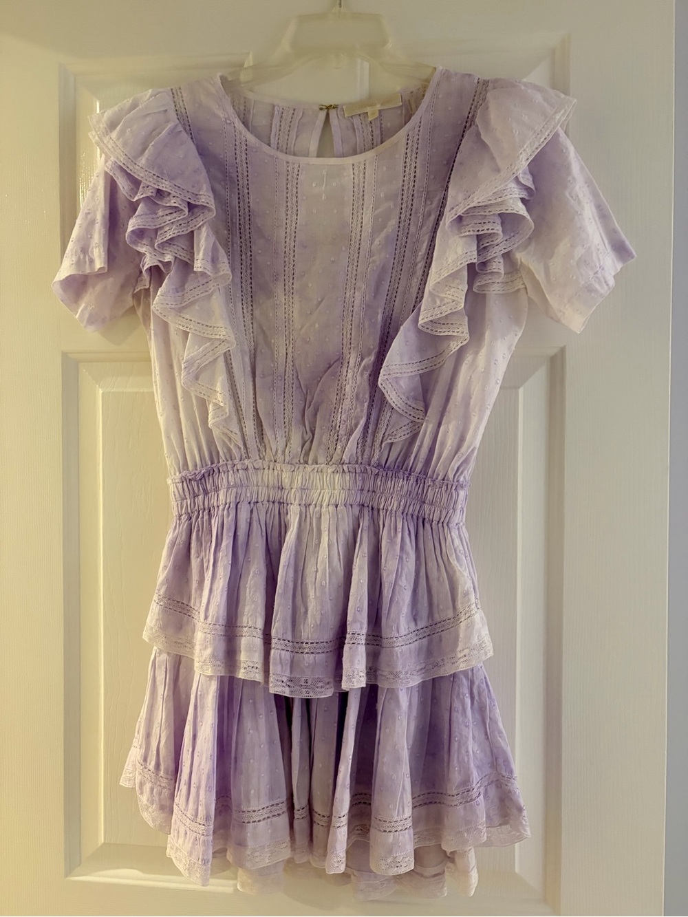 LoveShackFancy purple Natasha  Mini Dress